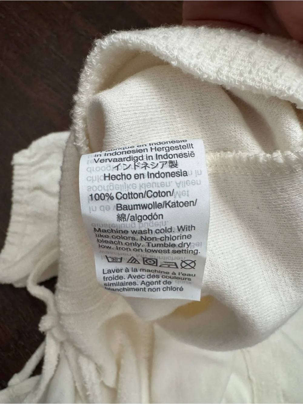 Madewell Cream Wrap Short Sleeve Tie Top